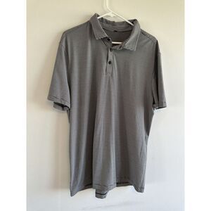 Lemon Men's Gray Striped Polo